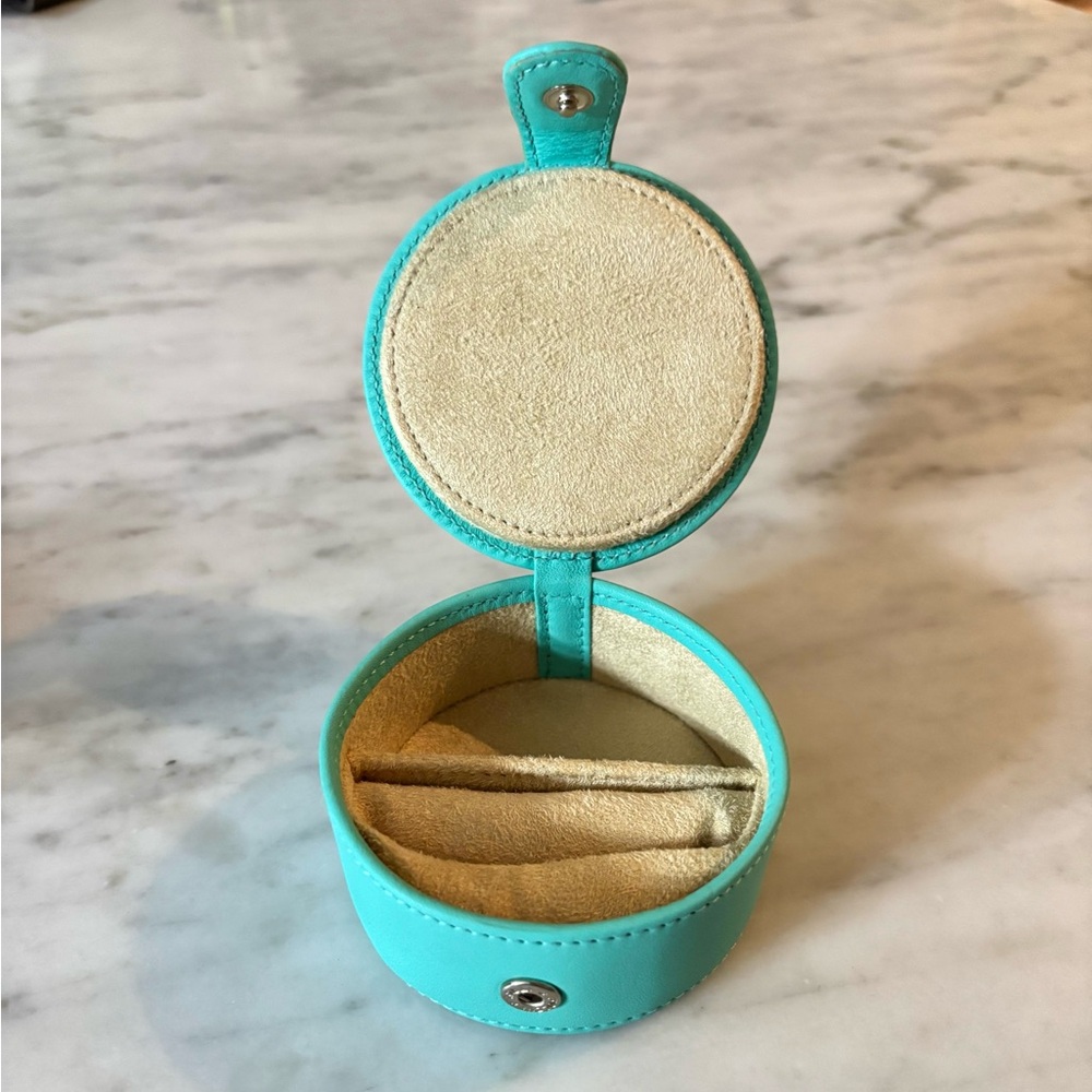 Tiffany & Co Round Leather Mini Jewelry Box - Never Used